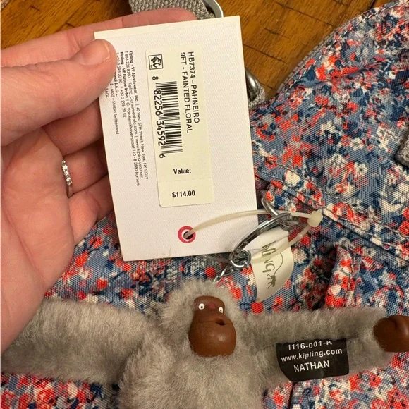 Kipling Pahneiro handbag in an artistic flower print - Picture 4 of 9